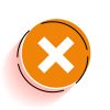 round check mark and cross symbols buttons